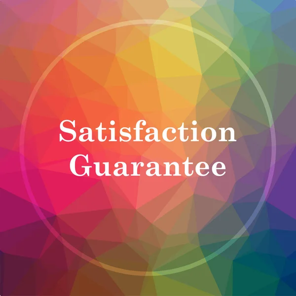 Satisfaction guarantee icon. Satisfaction guarantee website button on low poly background