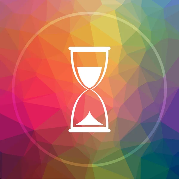 Hourglass Icon Hourglass Website Button Low Poly Background — Stock Photo, Image