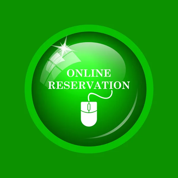 Online Reservierung Symbol Internet Taste Auf Grünem Hintergrund — Stockfoto