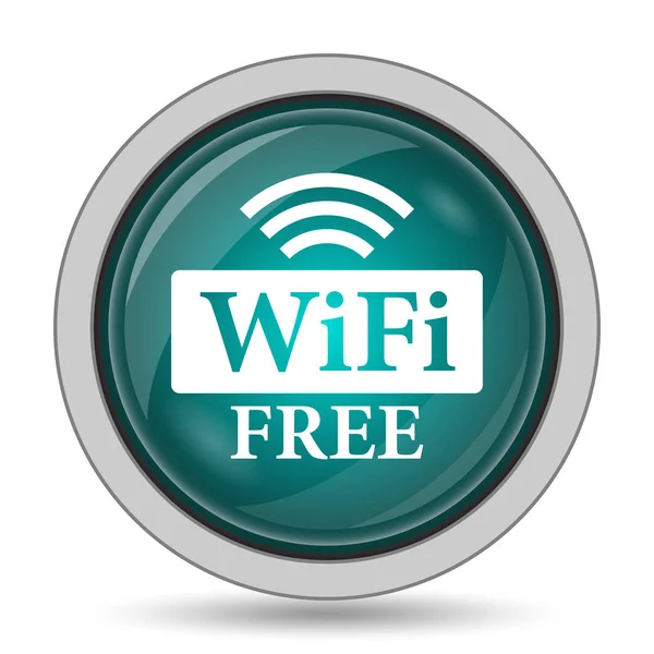 Wifi 無料アイコン 白い背景の上のウェブサイトのボタン — ストック写真