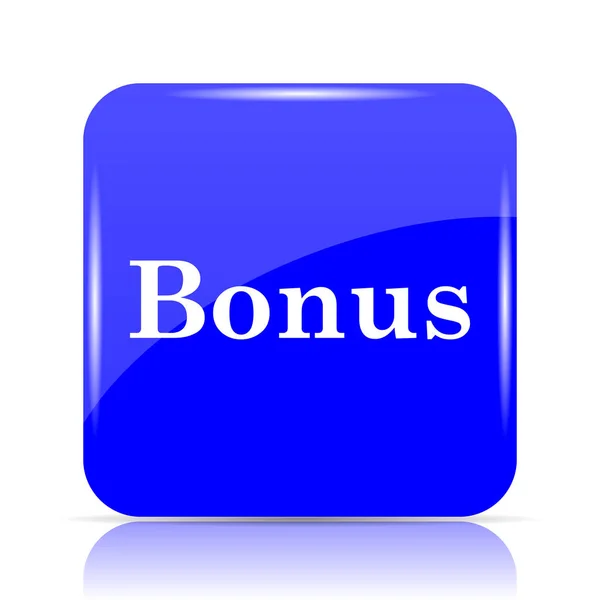 白い背景の上のボーナス アイコン 青いウェブサイト ボタン — ストック写真