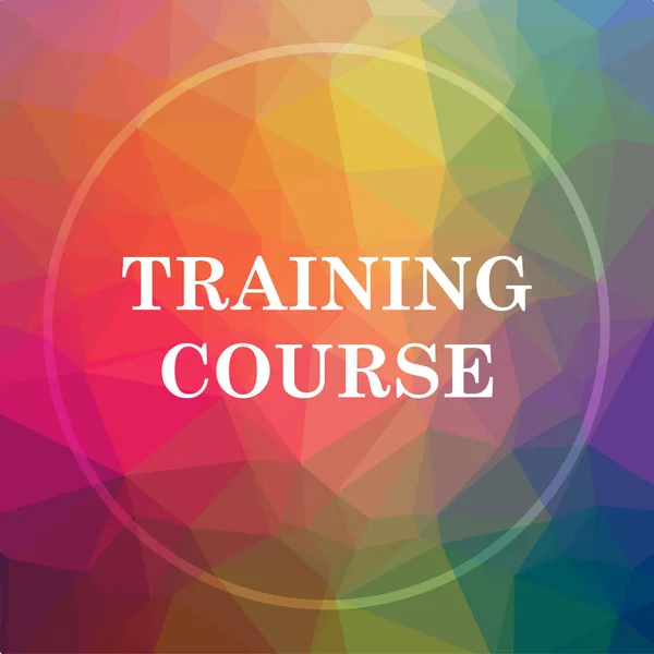 Training course icon. Training course website button on low poly background