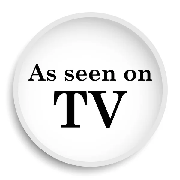 Показано Телевизору Видно Кнопке Телевизионного Сайта Белом Фоне — стоковое фото