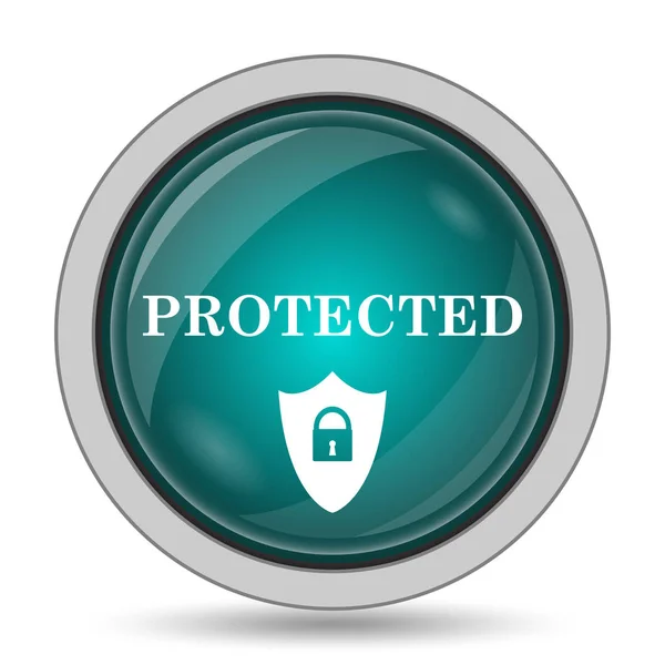 保護されたアイコン 白い背景の上のウェブサイトのボタン — ストック写真