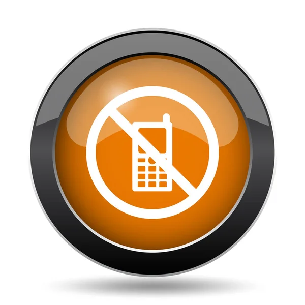 Mobile Phone Restricted Icon Mobile Phone Restricted Website Button White — Stock Photo, Image