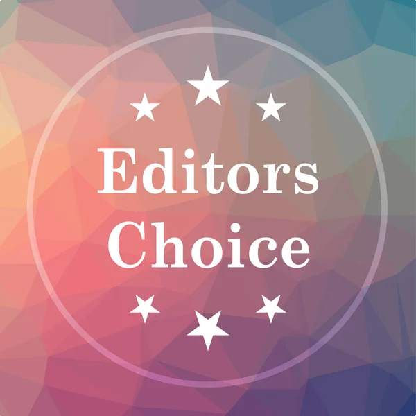 Editors choice icon. Editors choice website button on low poly background