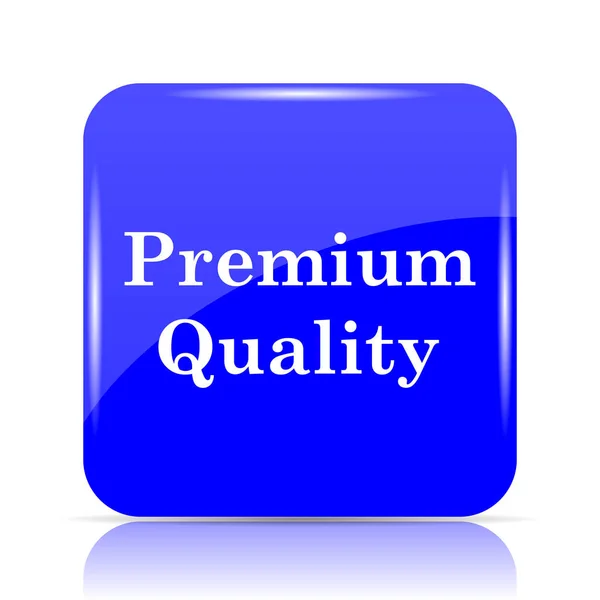 Icono Calidad Premium Botón Azul Del Sitio Web Sobre Fondo —  Fotos de Stock