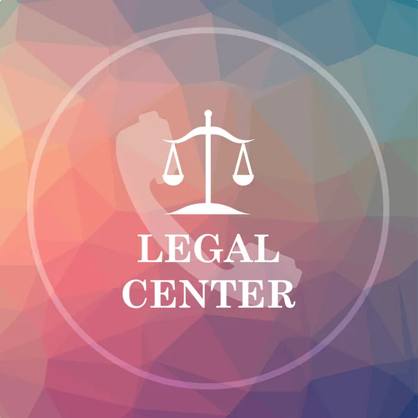 Legal center icon. Legal center website button on low poly background