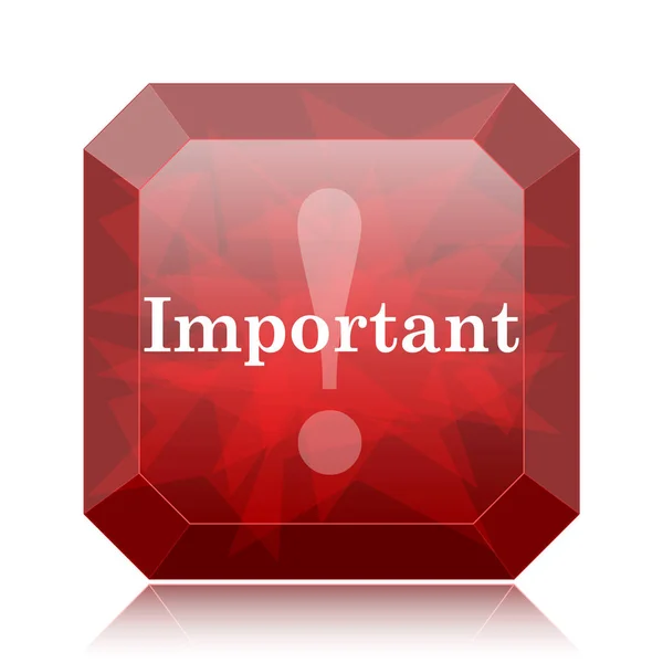 Important Icon Red Website Button White Background — Stock Photo, Image