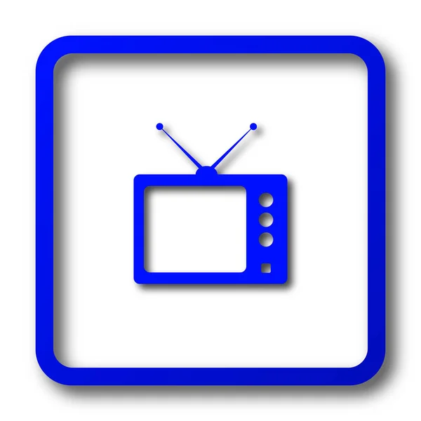 Ρετρό Εικονίδιο Ρετρό Τηλεόραση Ιστοσελίδα Κουμπί Λευκό Φόντο — Φωτογραφία Αρχείου