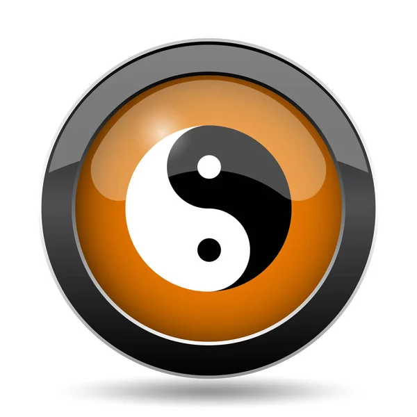 Ikona Ying Yang Przycisk Strony Ying Yang Białym Tle — Zdjęcie stockowe