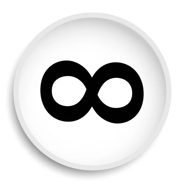 Кнопка Иконки Знака Бесконечности Белом Фоне — стоковое фото