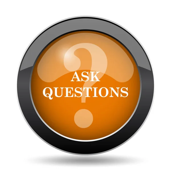 Ask Questions Icon Ask Questions Website Button White Background — Stock Photo, Image