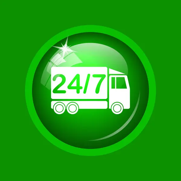 Delivery Truck Icon Internet Button Green Background — Stock Photo, Image