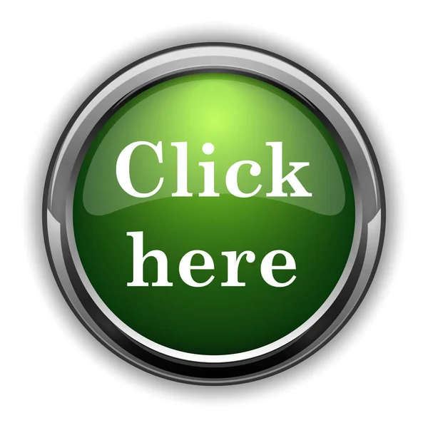 Click Here Icon Click Here Website Button White Background — Stock Photo, Image