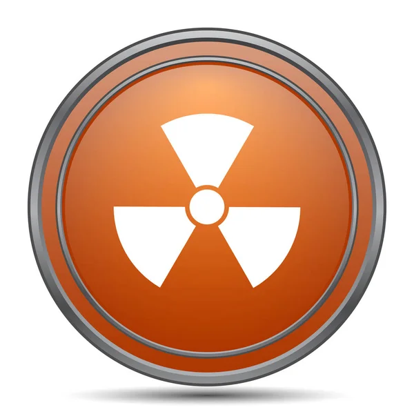 Icon Promieniowania Pomarańczowy Przycisk Internet Białym Tle — Zdjęcie stockowe
