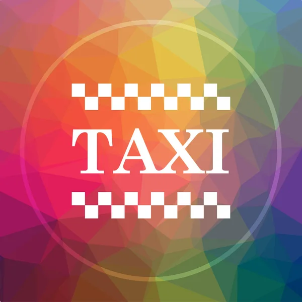 Une Icône Taxi Taxi Bouton Site Sur Fond Poly Bas — Photo