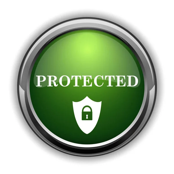 保護されたアイコン 保護されたウェブサイトのボタンを白い背景の上 — ストック写真