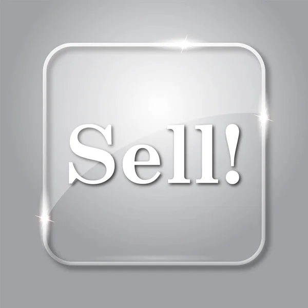 Sell icon. Transparent internet button on grey background