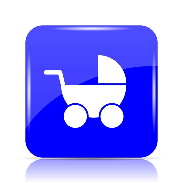 Baby Μεταφορά Ιστοσελίδα Εικονίδιο Μπλε Κουμπί Λευκό Φόντο — Φωτογραφία Αρχείου