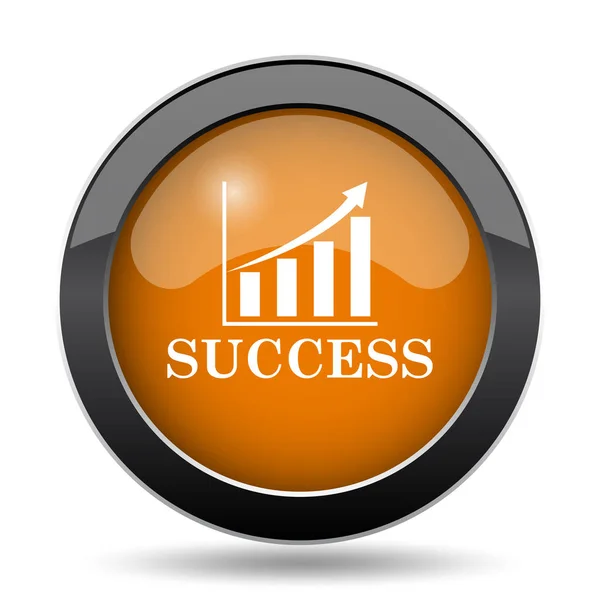 Икона Успеха Кнопка Успешного Веб Сайта Белом Фоне — стоковое фото