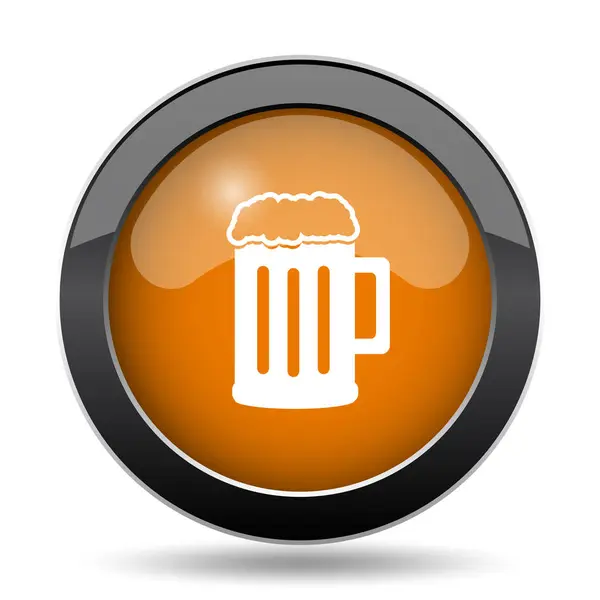 Пивна Ікона Кнопка Сайту Пива Білому Тлі — стокове фото