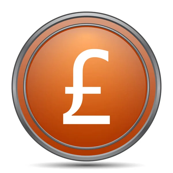 Pound Icon Orange Internet Button White Background — Stock Photo, Image