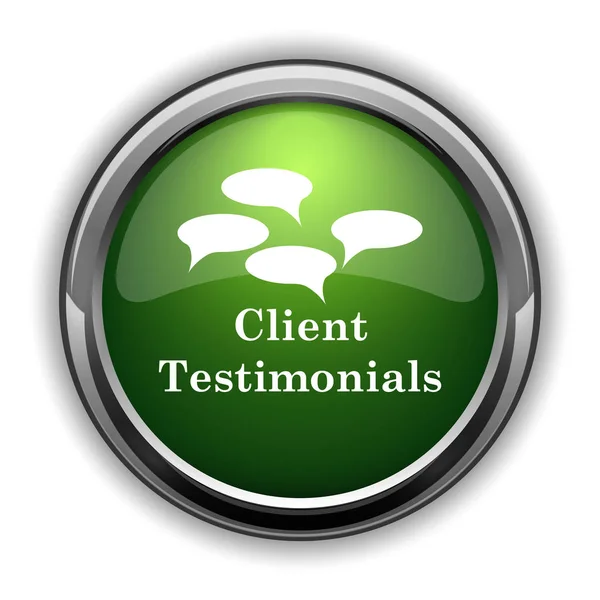 Pictogram Van Referenties Van Client Client Testimonials Website Knop Witte — Stockfoto