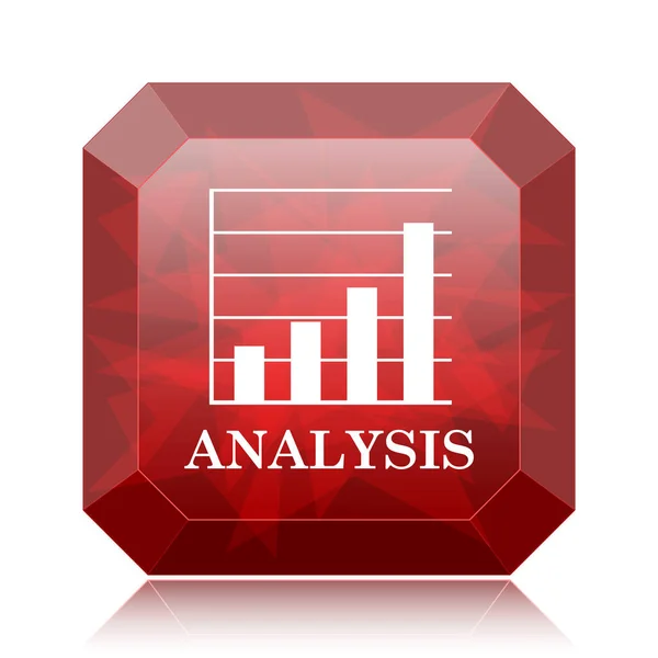 Піктограма Аналізу Червона Кнопка Веб Сайту Білому Тлі — стокове фото
