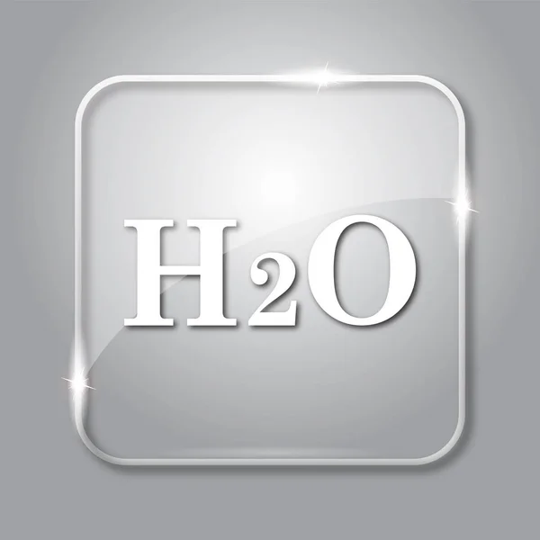 Ícone H2O Botão Internet Transparente Fundo Cinza — Fotografia de Stock