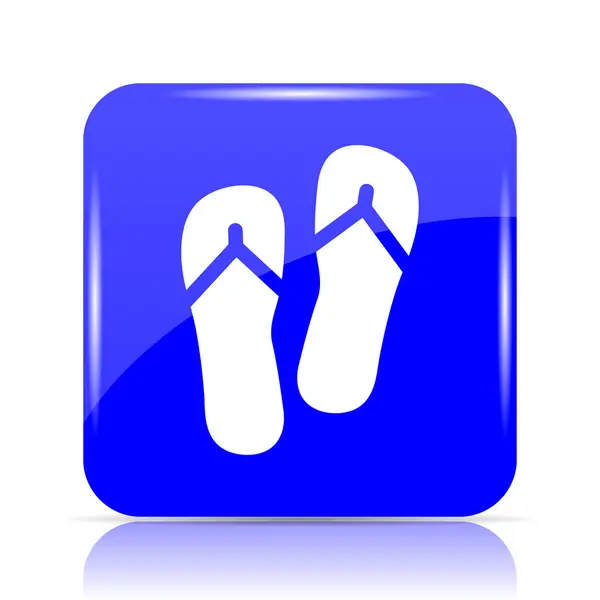 Hausschuhe Symbol Blauer Website Knopf Auf Weißem Hintergrund — Stockfoto