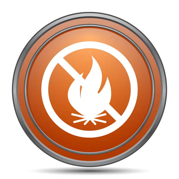 Icono Prohibido Fuego Botón Naranja Internet Sobre Fondo Blanco — Foto de Stock