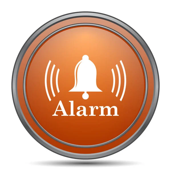 Alarm Icon Orange Internet Button White Background — Stock Photo, Image