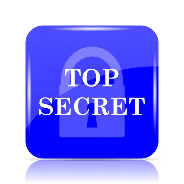 Icône Top Secret Bouton Site Web Bleu Sur Fond Blanc — Photo