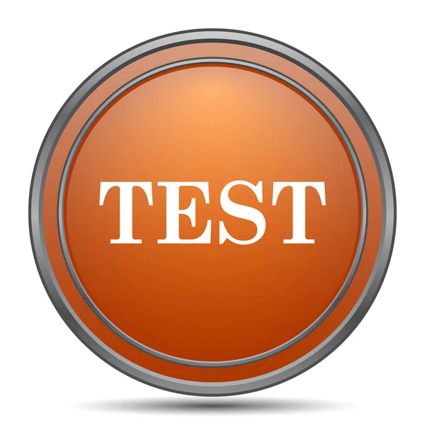 Test Icon Orange Internet Button White Background — Stock Photo, Image