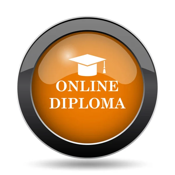 On-line diplomu ikona — Stock fotografie