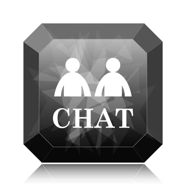 Chat Pictogram Zwarte Website Knop Witte Achtergrond — Stockfoto