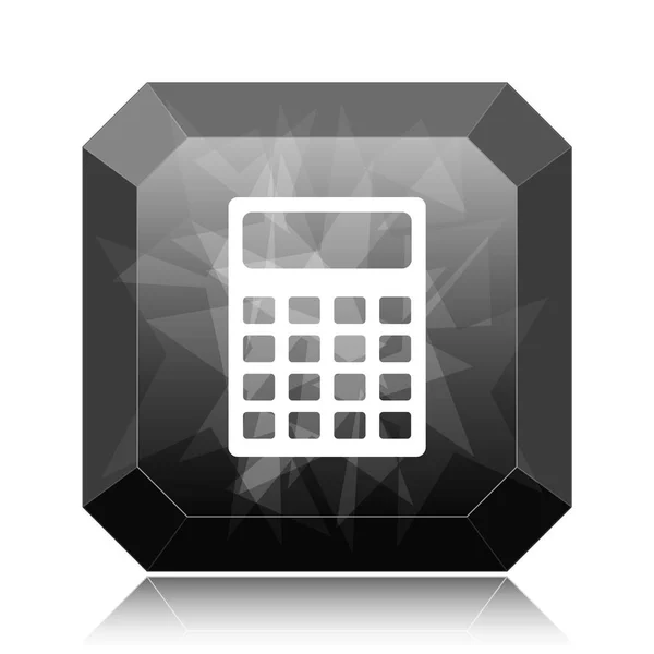 Pictograma Calculator Butonul Site Ului Web Negru Fundal Alb — Fotografie, imagine de stoc