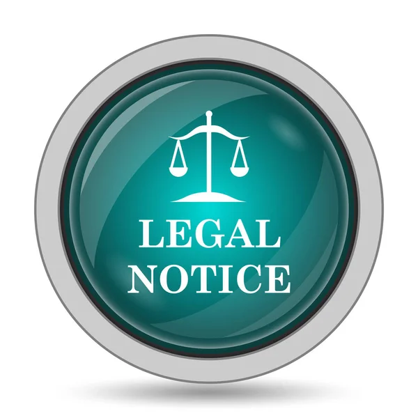 Legal notice icon, website button on white background