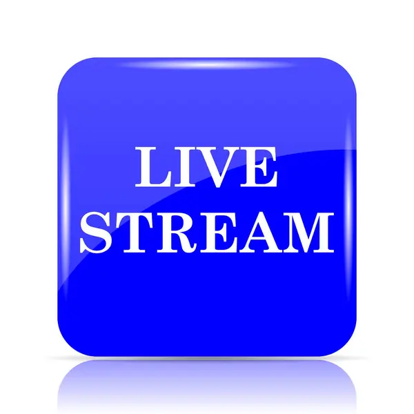 Live Stream Icon Blue Website Button White Background — Stock Photo, Image