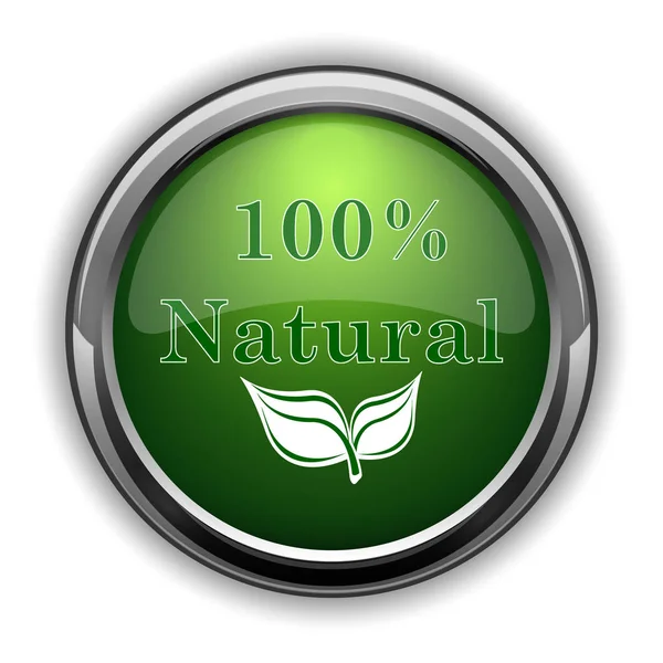 100 Натуральная Икона 100 Натуральный Сайт Кнопку Белом Фоне — стоковое фото