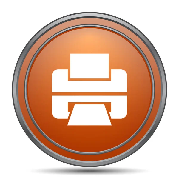 Druckersymbol Orange Internet Taste Auf Weißem Hintergrund — Stockfoto