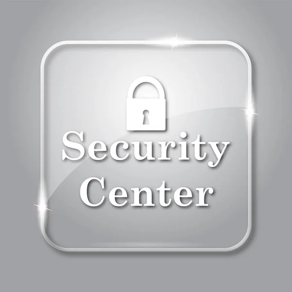 セキュリティ センターのアイコン 灰色の背景上の透明なインター ネット ボタン — ストック写真
