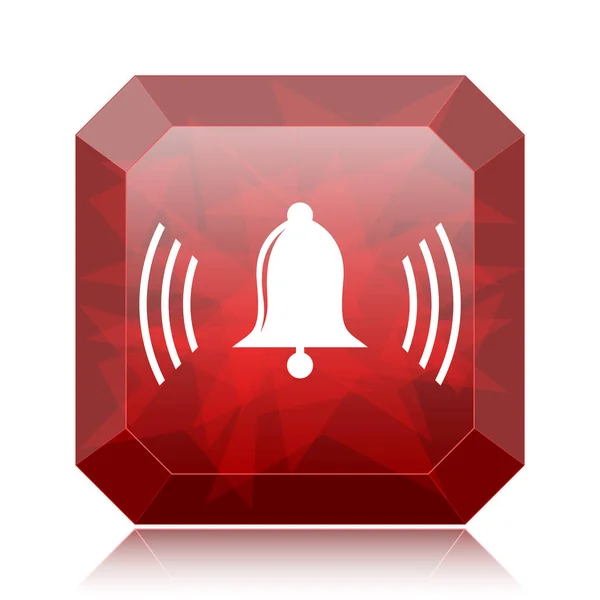 Bell Icon Red Website Button White Background — Stock Photo, Image