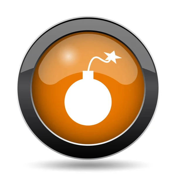 Ikona Bomby Przycisk Strony Internetowej Bomby Białym Tle — Zdjęcie stockowe
