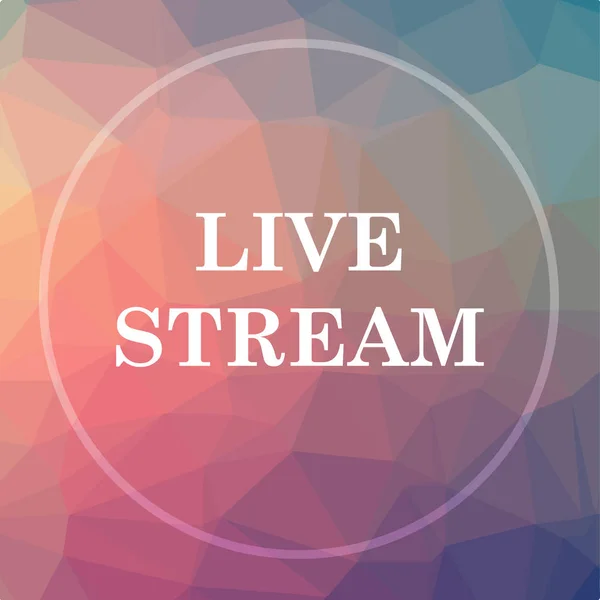 Live stream icon. Live stream website button on low poly background