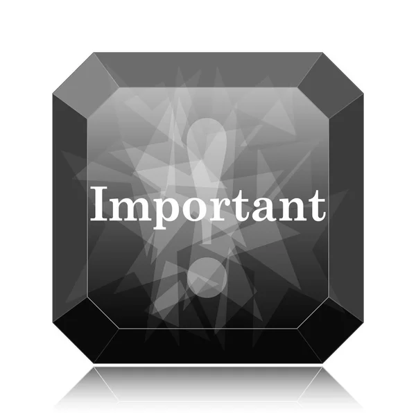 Icono Importante Botón Del Sitio Web Negro Sobre Fondo Blanco —  Fotos de Stock