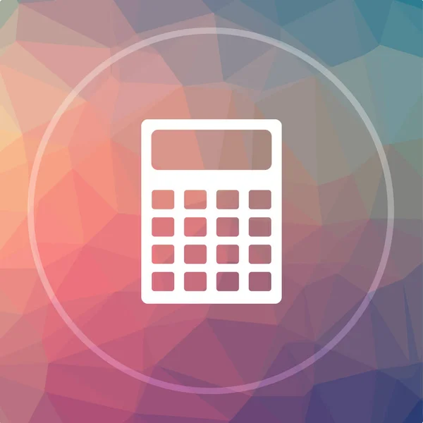 Calculator icon. Calculator website button on low poly background