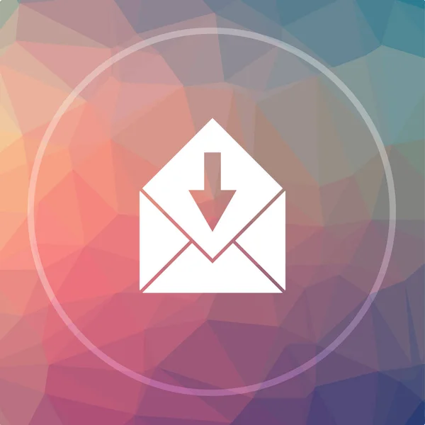 Receive Mail Icon Receive Mail Website Button Low Poly Background — Stock Photo, Image