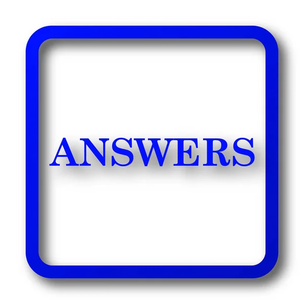 Cevaplar Simgesi Cevap Web Sitesi Düğmesini Beyaz Arka Plan Üzerinde — Stok fotoğraf